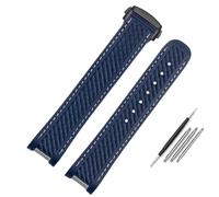 SRDRK Correa de reloj de silicona de goma de 20 mm y 21 mm para Omega Seamaster 300 AT150 Aqua Terra Ultra Light 8900 Hebilla de acero Pulseras de correa de reloj azul(Blue-black bucke,20mm)