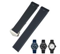 SRDRK Correa de reloj de silicona de goma de 20mm y 22mm compatible con Tag Heuer F1 CARRERA AQUARACER 300 WAY201A WAY211C, accesorios de correas de reloj(Black Silver Buckle,21.5mm)