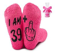 SREBIWO 40 Geburtstag Frauen Socken,Lustige Kuschelsocken Frauen,Geschenkideen zum 40 Geburtstag Frau Socken,Socken mit Spruch für Mama,Damen,Schwester,Kollegin,Partner zum Geburtstag, Rosa., 38