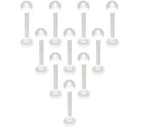 SREFGAS Clear - Piercing para el labio para hombre y mujer, acrílico, para nariz, lengua, hélix, 10 unidades, 1.2*8+3, Acrílico, Sin gemas