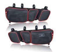 Sresk X3 bolsas para puerta delantera superior para Can Am Maverick X3 XDS XDS Turbo R con rodillera extraíble (ribetes rojos)