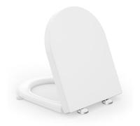 SREWOHS PRO Asiento de inodoro con descenso automático y función de liberación rápida, tapa de inodoro en forma de D, tapa de inodoro termoendurecible, asiento de inodoro extraíble, cierre suave