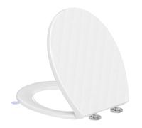 SREWOHS PRO Asiento de inodoro ovalado de cierre suave, color blanco, ajuste universal, liberación rápida, fácil de limpiar