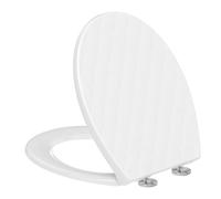 SREWOHS PRO Asiento de inodoro universal negro, cierre suave en forma de O con liberación rápida, bisagras ajustables, diseño antideslizante