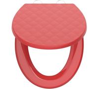 SREWOHS PRO Asiento de inodoro universal negro, cierre suave en forma de O con liberación rápida, bisagras ajustables, diseño antideslizante, rojo