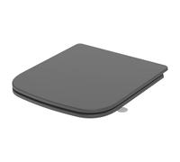 SREWOHS PRO Asiento de WC Cuadrado Softclose gris, Tapa de WC Duroplast Antirrayaduras, Asiento Desmontable Quick Release, Fácil de Limpiar, Incluye plantilla de instalación, 42,3 x 36,1 cm