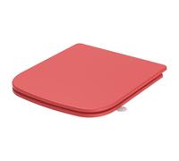 SREWOHS PRO Asiento de WC Cuadrado Softclose rojo, Tapa de WC Duroplast Antirrayaduras, Asiento Desmontable Quick Release, Fácil de Limpiar, Incluye plantilla de instalación, 42,3 x 36,1 cm