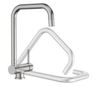SREWOHS PRO Grifo para fregadero de cocina, plegable 180°, grifo mezclador de cocina giratorio 360°, acero inoxidable, flexible, grifo con 2 tipos de chorro para fregadero de un solo orificio