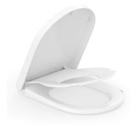 SREWOHS PRO Tapa WC D-Forma Alargada con Asiento Infantil - Asiento WC Familiar de Duroplast, Cierre Suave Softclose, Liberación Rápida Quick-Release, Plantilla de Instalación Incluida, Blanco