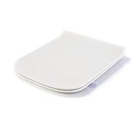 SREWOHS PRO Tapa Wc Forma Cuadrado Ultrafino [CORTO], Asiento de Inodoro con Cierre Suave y Liberación Rápida para una Fácil Limpieza, Probado a 150 kg, Universal, Blanco, 42,5 * 34.5CM