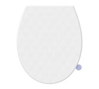 SREWOHS PRO Tapa WC Forma O en PP con Asa de Elevación Integrada y Quick Release, Cierre Suave Doble, Diseño 3D Efecto Piel, Anti-UV Inalterable, Fijación Top Mount con Tornillos 7cm, Plantilla