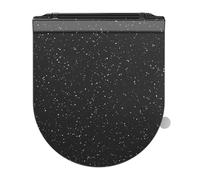 SREWOHS PRO Tapa Wc Ultrafino Forma D Universal, Asiento de Inodoro de Cierre Suave con Liberación Rápida para una Fácil Limpieza, Mármol Negro, 42,5 * 36,2 cm