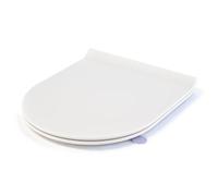 SREWOHS PRO Tavoletta WC [CORTO] Ultra Sottile D Forma, Sedile WC Urea-Formaldeide Chiusura Ammortizzata con Sgancio Rapido a un Pulsante, Bianco,42,5 * 34,5CM