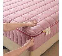 SRFTT Protège-matelas matelassé personnalisable Avec fermeture éclair à 360°, Lavable et Anti-poussière, Rose, 135 x 200 + 10 cm - Protection et Confort optimaux pour Votre Lit