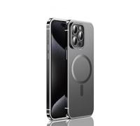 SRGDRR para iPhone 15 14 Pro MAX Funda Carga inalámbrica magnética Cubierta Trasera Protectora de glaseado de Metal, para iPhone 15 Pro MAX, Negro magnético