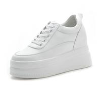 SRGOM Zapatillas de Corte Alto para Alta Mujer Tacón Oculto Casuales y Elegantes Plataforma Que Aumentan la Altura Deportivas Cuña