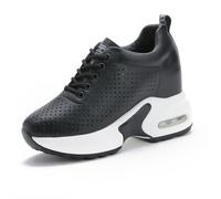 SRGOM Zapatillas Gruesas para Alta Mujer Tacón Oculto Deportivas de Corte Alto Que Aumentan la Altura Cuña Casuales y Elegantes