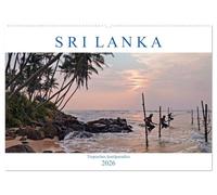 Sri Lanka, tropisches Inselparadies (Wandkalender 2026 DIN A2 quer), CALVENDO Monatskalender: Endlose Strände mit Kokospalmen, historische Kultur und ... - Sri Lanka verzaubert durch seine Vielfalt.