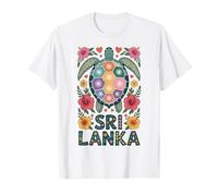 Sri Lanka Vibrante Tortuga, Vida Océano Flores y Corazones Camiseta