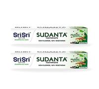 Sri Sri Tattva Sudanta Herbal Toothpaste - All Natural, Fluoride Free Tooth Paste with Cloves, Cinnamon, Bakul & More - 200g (Pack of 2), for Kids and Adults
