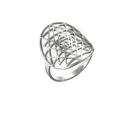 Sri Yantra - Anillo de meditación para mujer, acero inoxidable, color dorado, geométrico, ajustable, joyería de regalo, Resizable, Acero inoxidable