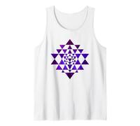 Sri Yantra Geometría Sagrada Púrpura Azul Humo Formas Mania Camiseta sin Mangas