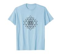 Sri Yantra/Sri Chakra símbolo meditación, Yoga, Trabajo energético Camiseta, Hombre, Azul Bebé, XXL