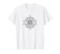 Sri Yantra/Sri Chakra símbolo meditación, Yoga, Trabajo energético Camiseta, Hombre, Blanco, M