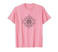 Sri Yantra/Sri Chakra símbolo meditación, Yoga, Trabajo energético Camiseta, Hombre, Rosado, S