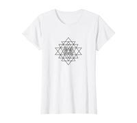 Sri Yantra/Sri Chakra símbolo meditación, Yoga, Trabajo energético Camiseta, Mujer, Blanco, S