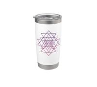 Sri Yantra Tantra Hindú Flor de la Vida Vaso térmico de acero inoxidable de doble pared