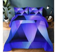 Srigzcaly Edredón Estampado 3D Suave y Transpirable | Sci Fi Abstracto Triángulo Geométrico, Nórdico Lavable para Todas Las Estaciones, Incluye 2 Fundas de Almohada 50x75 cm, 235x260 Degradado