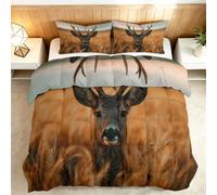 Srigzcaly Edredón sin funda de 220 x 240 cm para las 4 estaciones, animales salvajes, ciervo, reversible, para adultos, suave, para todo el año, manta lavable para las cuatro estaciones