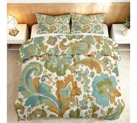 Srigzcaly Edredón sin funda de 220 x 240 cm para las 4 estaciones - Paisley - Edredón bohemio para todo el año, hipoalergénico y transpirable, lavable para adultos