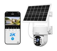 SRIHOME 4MP WiFi PTZ cámara de vigilancia, alimentación solar y batería, decisión PIR, visión de color de noche, audio de 2 vías, uso al aire libre