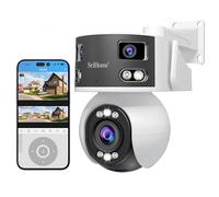 SRIHOME 8MP PTZ cámara de vigilancia 2.4/5Ghz Wi-Fi de Doble Banda con múltiples Lentes, 170° Campo de visión, cámara IP admite detección de Personas/vehículos/Peta, visión Nocturna, Audio bi