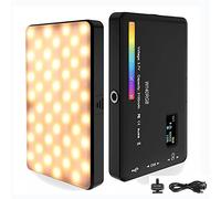 SRIKEKL Luz de video RGB, panel de luz LED portátil de 360° a todo color CRI95+ regulable 2500K-9000K, 3100mAh recargable LED DSLR luz de relleno para fotografía, videoconferencia, YouTube, TikTok