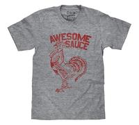 Sriracha Awesome Sauce Rooster Logo tee Shirt Men's Cotton T Shirt Hot Chili Sauce Hipster Bottle Rooster Foodie tee Grey L
