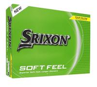 Srixon Soft Feel_14 Pelotas de Golf ultrasuaves y duraderas| Trayectoria Estable y Giro controlado| Sensación y Control Premium Alrededor del Green| Amarillo/Blanco