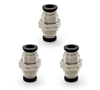 SRJQXH 3 Piezas Conectores Neumaticos, Neumático Conector de Mamparo, Conector Rápido Neumático Diámetro de Manguera Conectable 8 MM, Se Puede Utilizar Fijación y Conectar la Tráquea