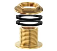 SRJQXH Conector de Tanque de Agua, IG 3/4 Pulgada x AG 1 Pulgada Kit de Conector de Tope de Agua, Racor Roscado de Latón con 2 Sellos, para Tanques de Agua, Barriles de Lluvia, Torres de Agua
