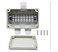 SRJQXH IP66 Cajas de Conexiones Impermeables, Caja de Conexiones de 3 Vías Con Bloque de Terminales, Tornillos y Enchufe PG9 Impermeable, Para Cables de Interior y Exterior de 4-8 mm (Blanco)