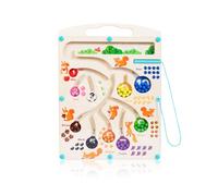 SRJQXH Laberinto Magnetico, Laberinto Magnético de Colores, Laberinto de Madera, Juguete Educativo, Adecuado para Que los Niños Aprendan a Contar, Aritmética y Reconocimiento de Colores