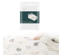 SRJQXH Sabanas Desechables 210×230 cm Sabana Bajera Algodón Puro con Estampado Blanco Sabanas Ligero Portátil, para Hoteles, Viajes y Camping