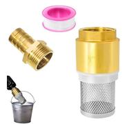 SRJQXH Valvula Antiretorno Agua, 1" Válvula de Pie con Válvula de Retención, Filtro Acero Inox, Latón Válvula de Retención, con Conexión Macho 1" y Cinta Sin Procesar, para Tubo Succión, Bomba