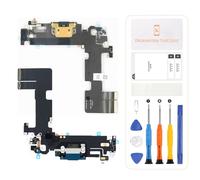 SRJTEK Conector USB de repuesto para iPhone 13, puerto de carga A2633, puerto de auriculares A2482, kit de reparación de micrófono/conector de audio/antena