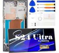 SRJTEK Incell - Kit de reparación de pantalla táctil para Samsung Galaxy S24 Ultra, pantalla LCD SM-S928U, color negro, sin huellas dactilares