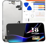 SRJTEK Incell - Pantalla LCD para iPhone 16 para iPhone 16 A3287 A3081 A3286 A3288 pantalla táctil digitalizador kit de reparación (negro)