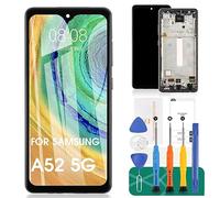 SRJTEK OLED para Samsung Galaxy A52 5G Pantalla de Repuesto para Samsung A52 5G LCD A526 digitalizador Pantalla LCD de Montaje de Pantalla táctil con Marco (Compatible con Huellas Dactilares)