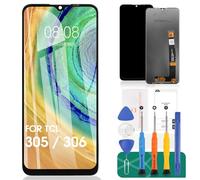 SRJTEK Pantalla LCD TCL 305 / 306 para TCL 30 SE /30E Reemplazo de pantalla 6102D X668 6165H 6127A Kit de reparación de montaje de digitalizador táctil (negro, sin marco)